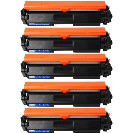 5 Pack Canon 051 Black Compatible High-Yield Toner Cartridge