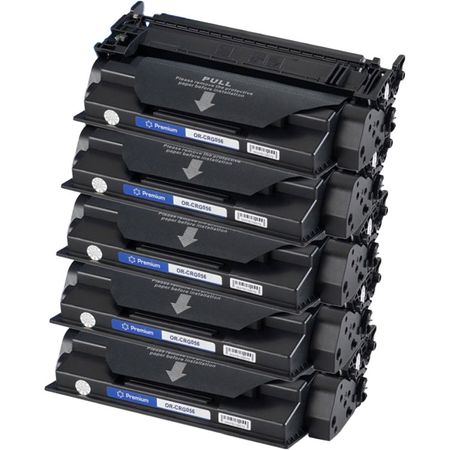 5 Pack Canon 056 Standard Yield Black Compatible Toner Cartridge (3007C001)