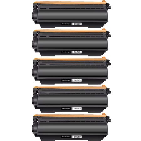 5 Pack Canon 071 Standard Yield Black Compatible Toner Cartridge (5645C001)